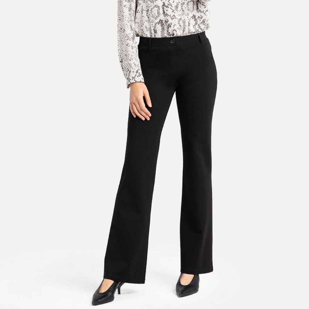 Betabrand Black Flared Work Pants